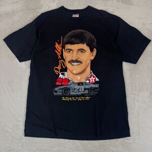VTG‎ 90s NASCAR Driver Davey Allison #28 Racing Memorial Shirt Mens XL Black USA